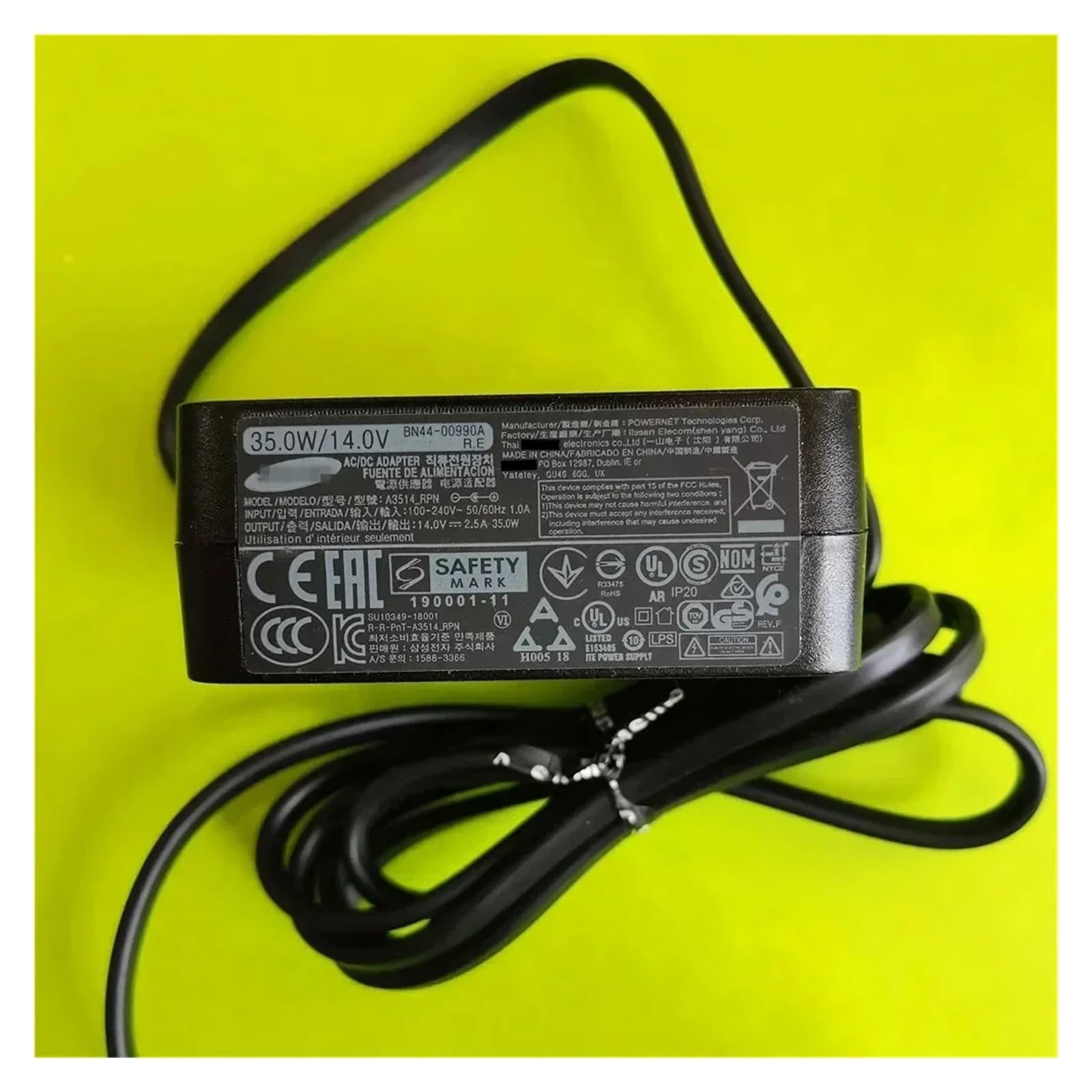 TV-Adapterkabel A3514_RPN AC-Netzteil-Ladegerät BN44-00990A, Kompatibel Mit Samsung-Monitoren C24RG52FQC 50FQN LC32F391FWNXZA 35 W 14 V 2,5 A Fernsehkabel
