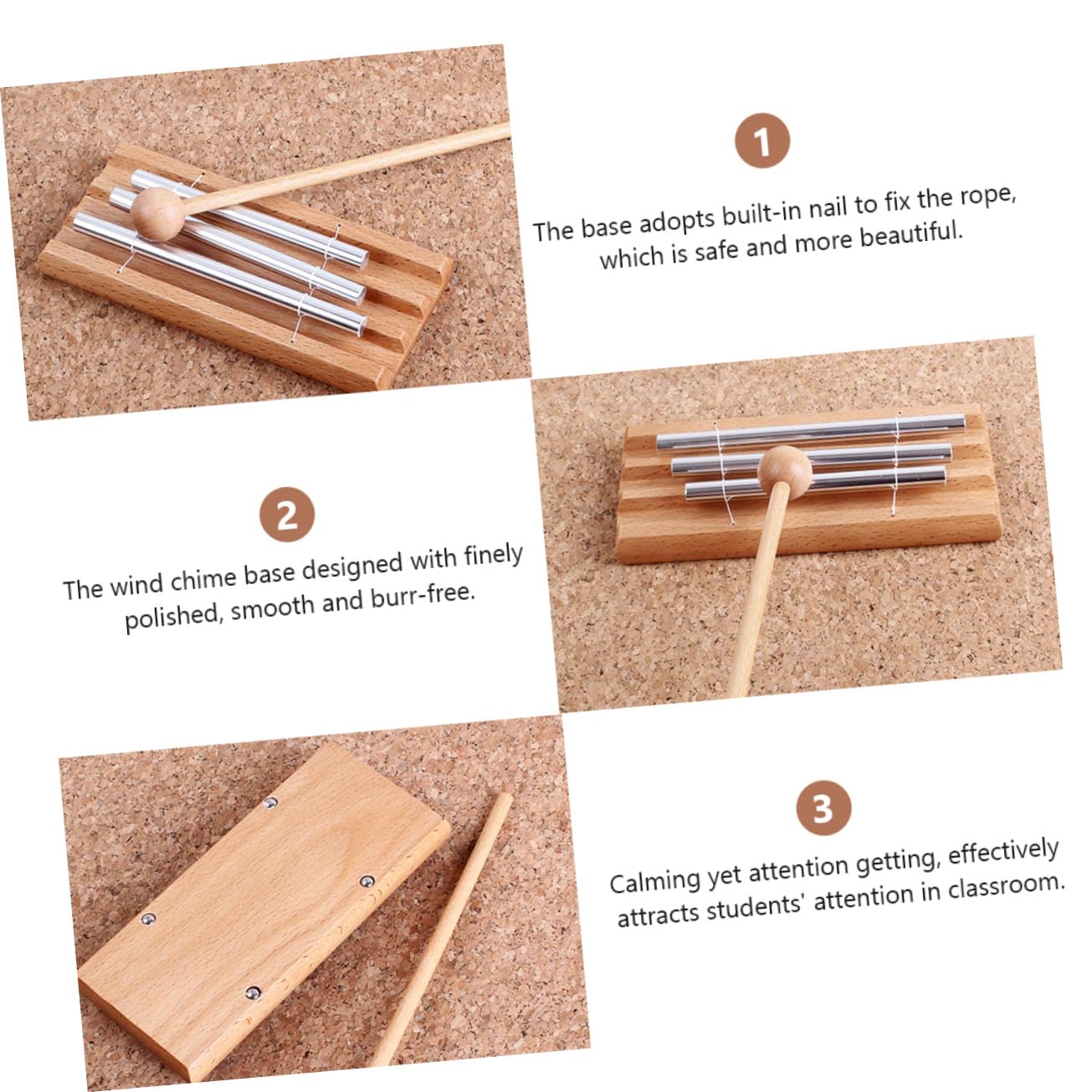 Campanas de Mesa de Tonos para Instrumento de Percusión Educativo con Sonido y Base Pulida para Aula y Meditación