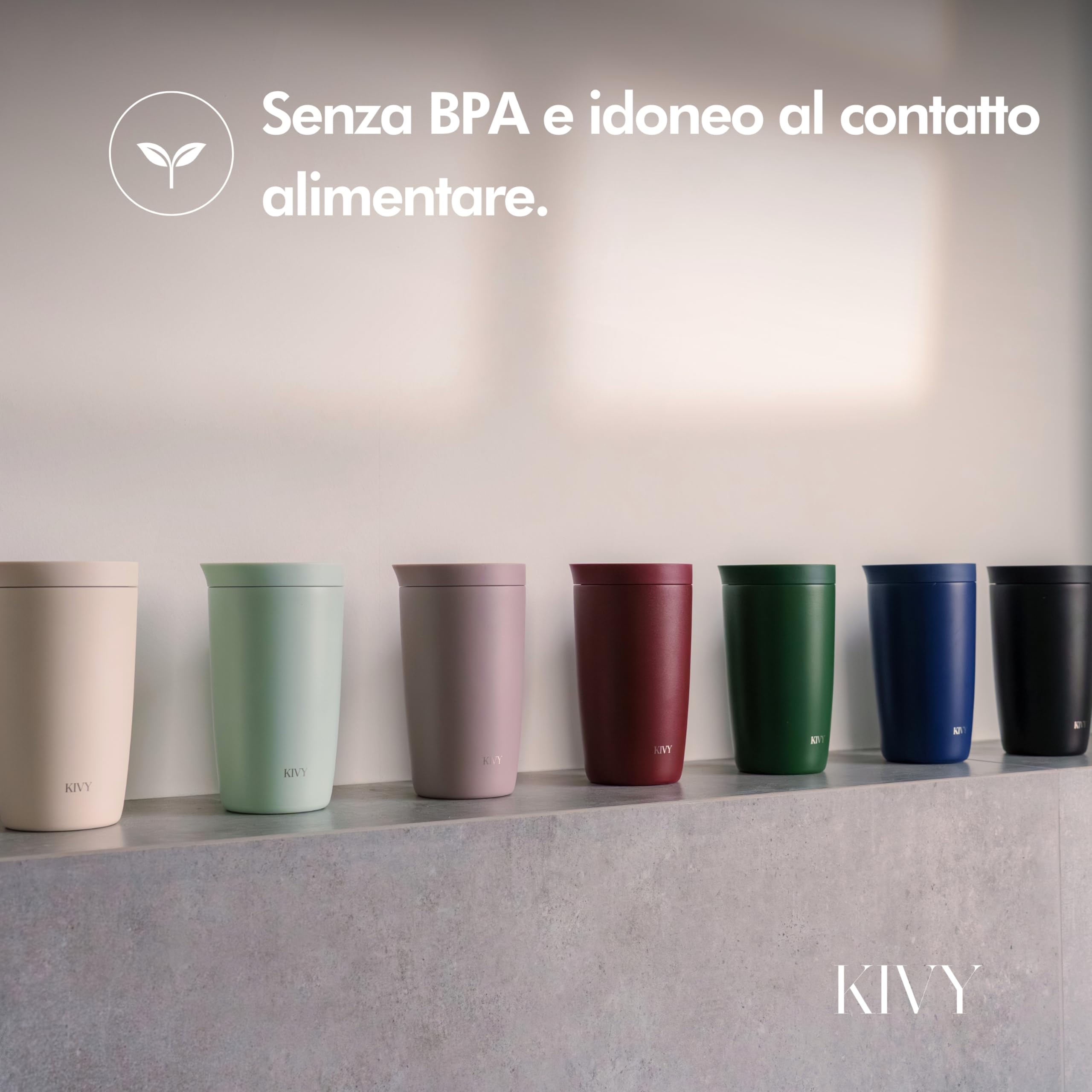 KIVY Tazza Termica 350ml [BICCHIERE CAFFÈ DA ASPORTO] - Thermos in Acciaio Inox Per Caffè o Tè - Bicchiere Termico Da Viaggio - Bicchiere da Caffè Lavabile in Lavastoviglie e Antigoccia - Verde