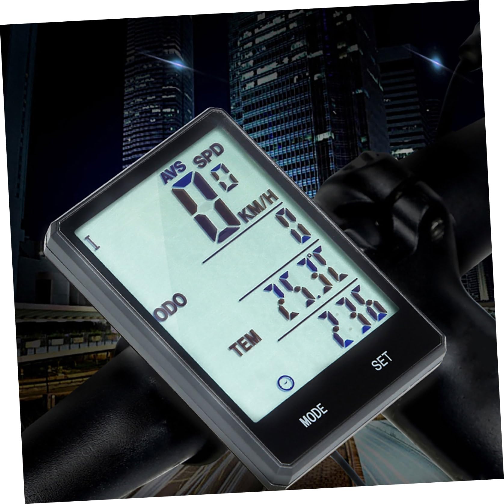 Tachimetro Notte per Bicicletta senza Fili Display Lcd e Batteria 2032 | Conta Chilometri Leggero, Schermo Luminoso Nero, per Escursioni e Salite, Corpo Plastico Componenti Elettronici