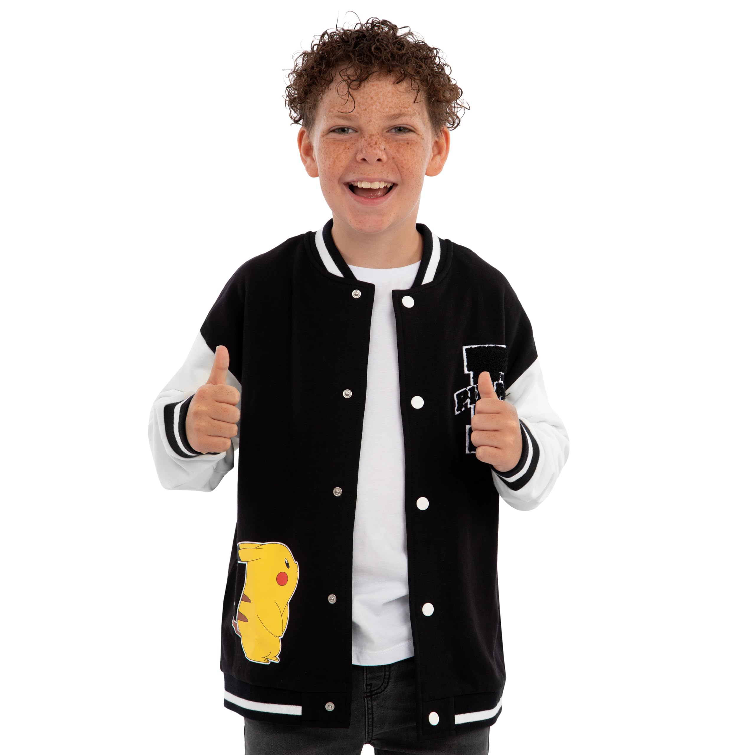 Pokemon Veste Garçon, Veste Universitaire Pikachu, Blouson Bomber Garçon Pikachu