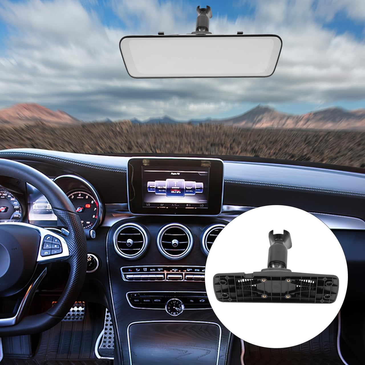 OUNONA Rear View Mirror Dash Cam Mount Holder Dash Cam Bracket Mirror for Car Backup Camera Universal Driving Recorder Support with Secure Hold Easy Installation 6.10 X 4.52 X 2.04 in image 4