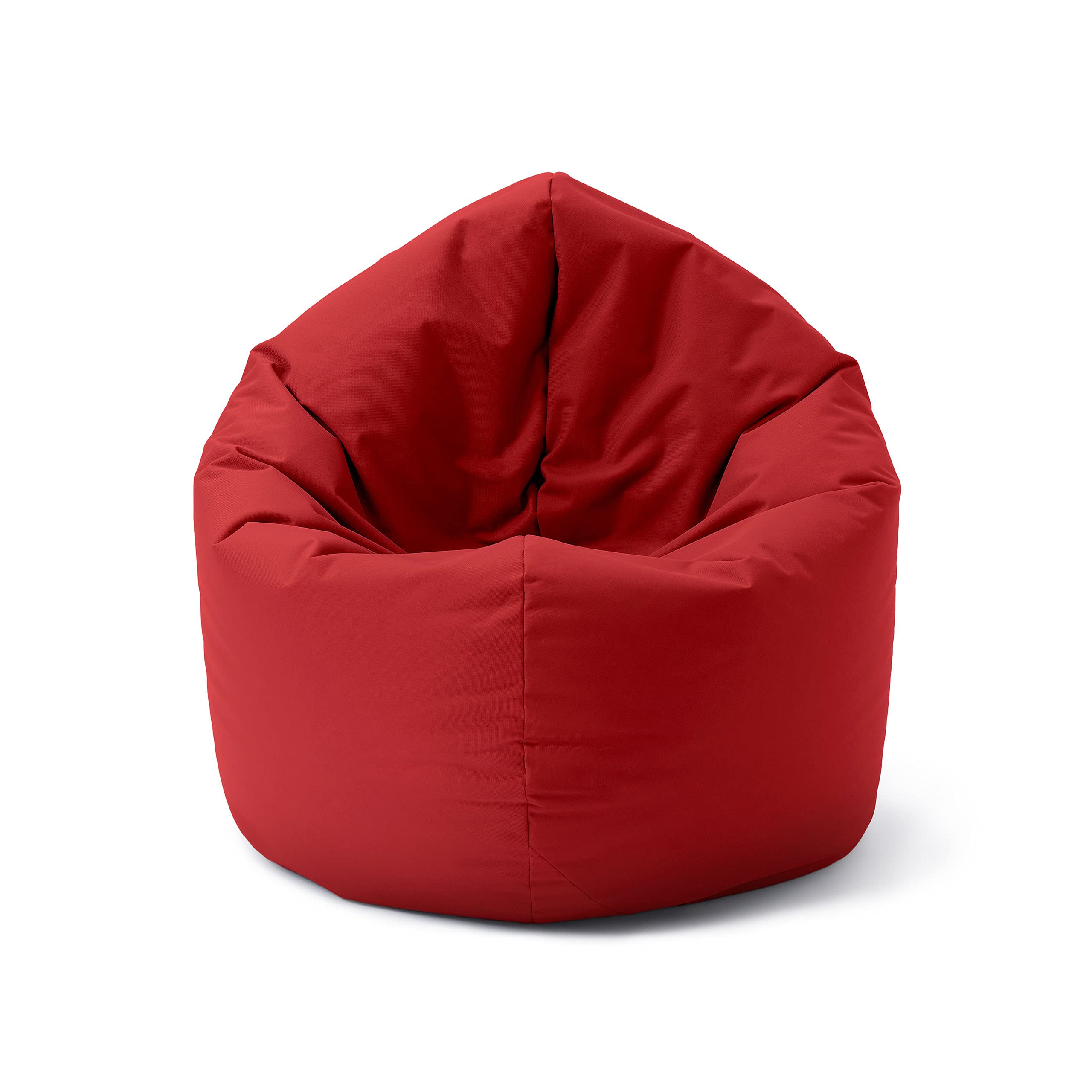 Lumaland Pouf pour Enfants & Adultes avec Fonction 2 en 1 pour s'asseoir & s'allonger | Ø 120x75 cm Fauteuil pour Salon, Extérieur & Intérieur | Facile d'entretien grâce à la Housse Amovible | Rouge