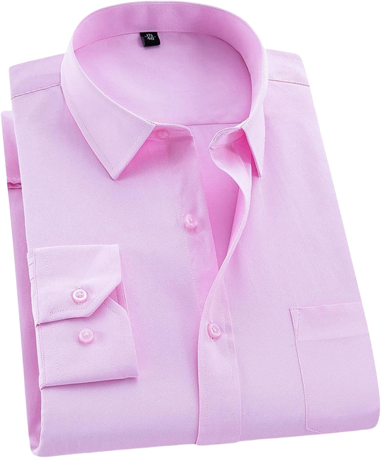 Men's Wrinkle-Free Workwear Professional Wear White Business Slim Fit Formal Embroidered Long Sleeve Shirt