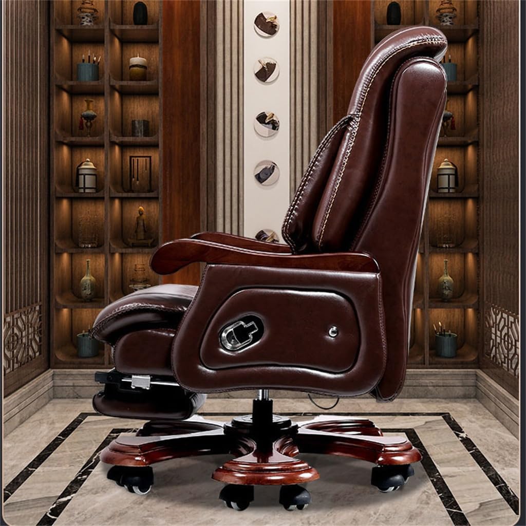 Boss ChairBusiness Presidents Office ChairMassage ChairSolid Wood Reclining Computer Chair for Home Use