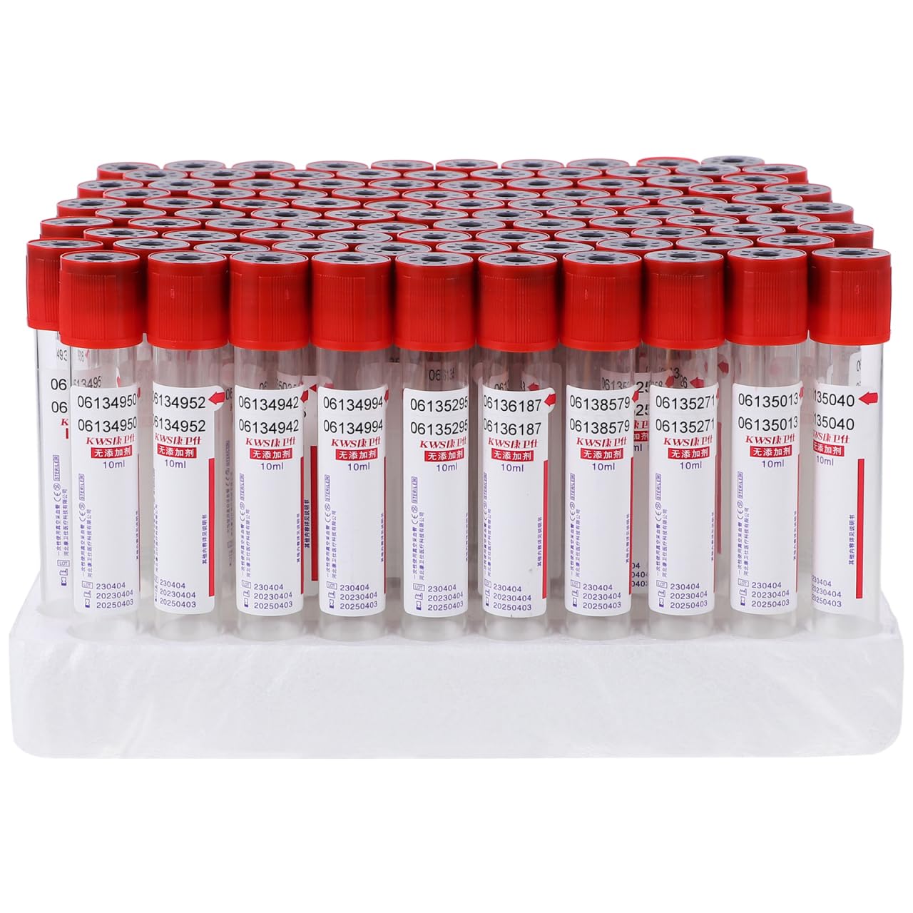 La Collecte de Sang Veineux Sérum Tube: en Plastique Vacutainer Tube Pression Négative Sang Tube 10Ml 100Pcs avec Couvercle sur Le Récipient pour Laboratoire Laboratoire De
