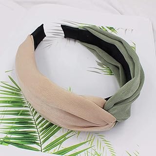 Ozdoba do włosów dla kobiet, opaska na czoło w kontrastowym kolorze, pleciona opaska na włosy dla dziewcząt, damska opaska na czoło, nakrycie głowy, szampan i zielony