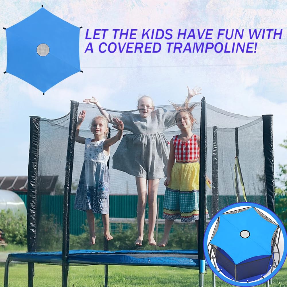 MQIAN Trampolin Sonnenschutz, Ø 183 244 305cm Trampolin Abdeckung, Trampolin Überdachung Abdeckung, Trampolin Zubehör UV-Beständige wasserdichte für 6-Stangen-Trampolin