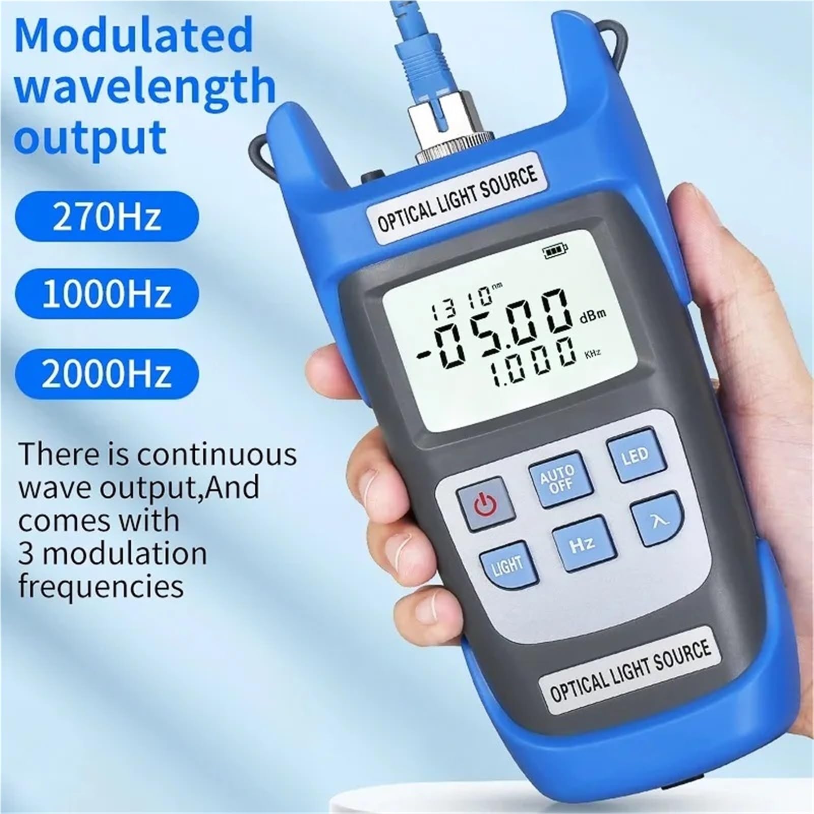 Source lumineuse optique rechargeable monomode double longueur d'onde 1310/1550 nm OLS interface 2,5 mm outil à fibre optique Testeur de fibre optique