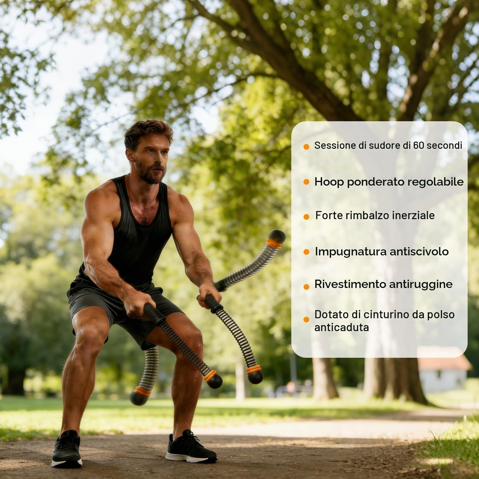 2 Pezzi Battle Rope, Corde da Allenamento, Corde Fitness, Resistenza Regolabile Attrezzo Palestra, Allenamento a Casa, per Home Gym, Cardio, HIIT, Forza e Muscolazione