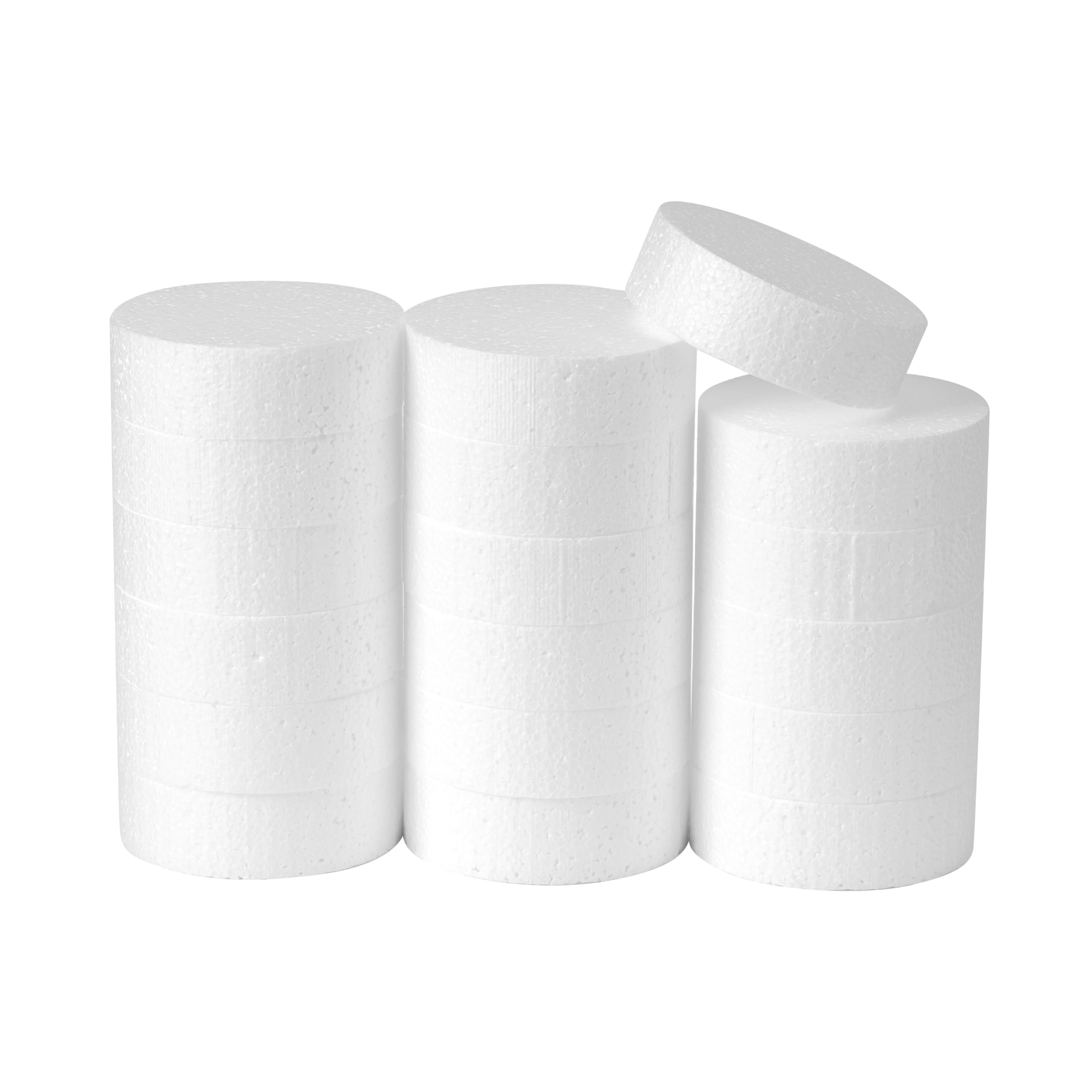 3 Inch Foam Circles for 18-Pack 1 Inch Thick, Crafts, Polystyrene Circles for DIY Crafts School Supplies Decorations(White)