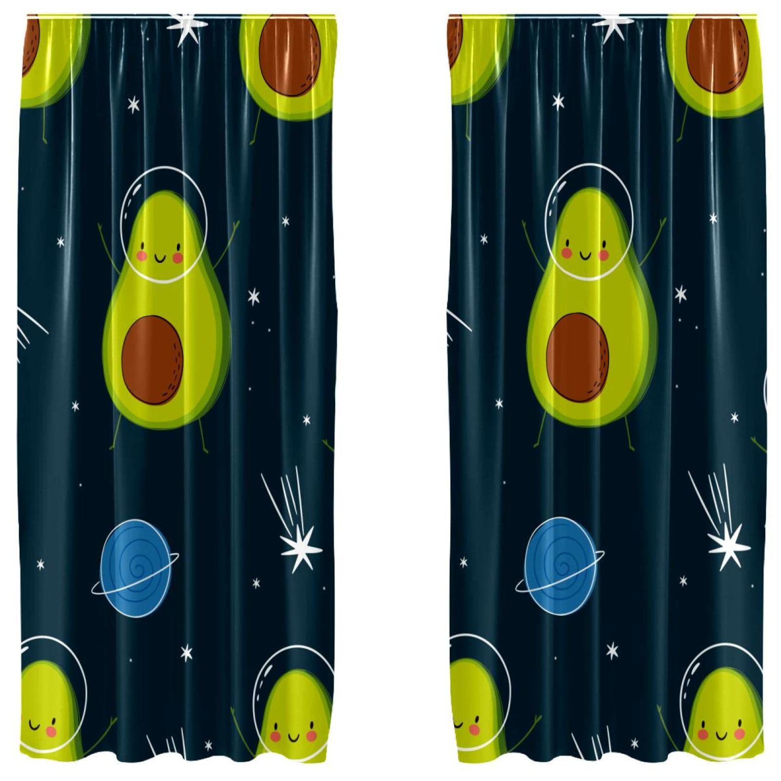 Rideaux occultants anti-lumière motif avocat 140x213cm pour retrouver un sommeil réparateur