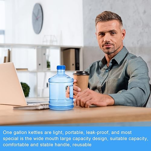 Miniatura 6 de Botella de agua de 2 piezas, botella de agua redonda de plástico con asa, botella de agua reutilizable a prueba de fugas, para gimnasio, deportes,