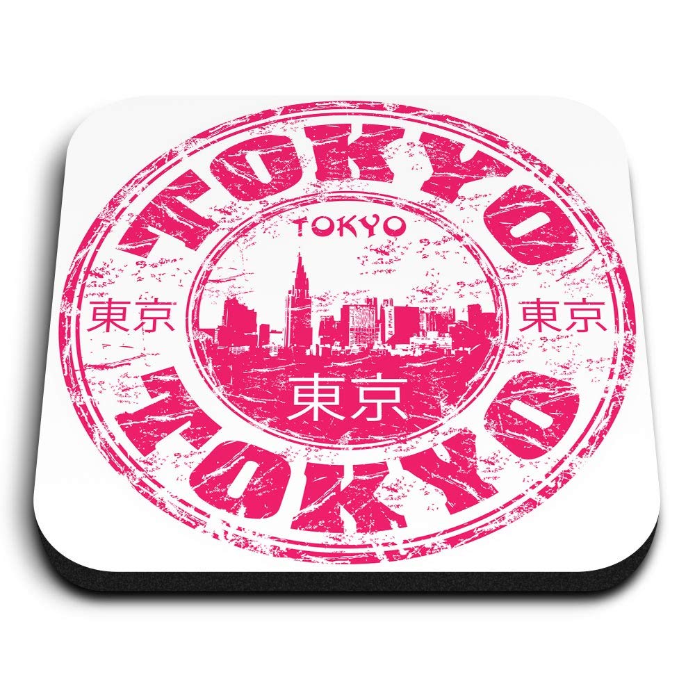 Destination Vinyl Ltd Multicolor 1 X Square Mdf Fridge Magnet - Pink Tokyo Japan Japanese Travel 5775