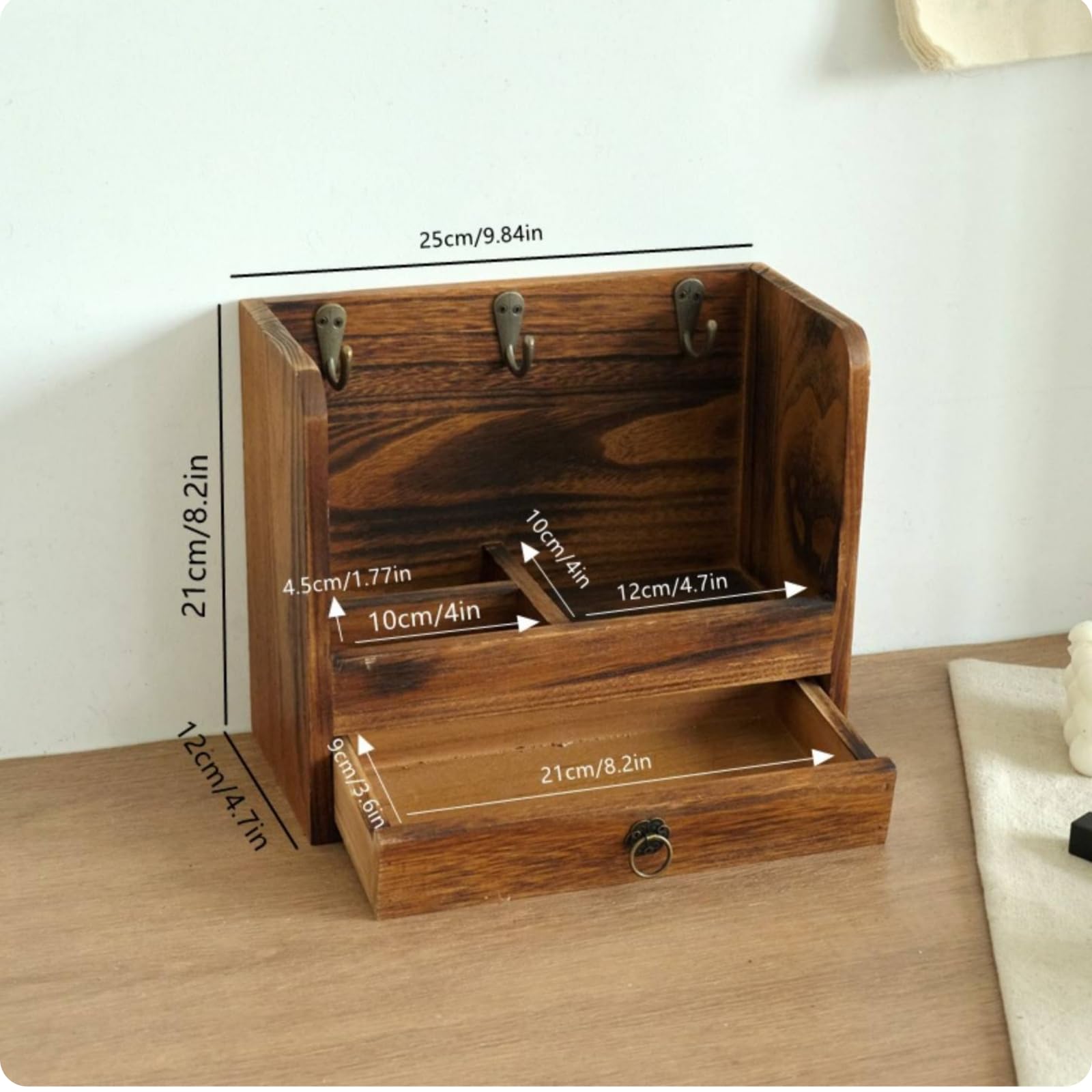 Svuotatasche con Ganci Stabile | Rustico, Durevole, oggetti con Ganci, per Ingresso, Scrivania