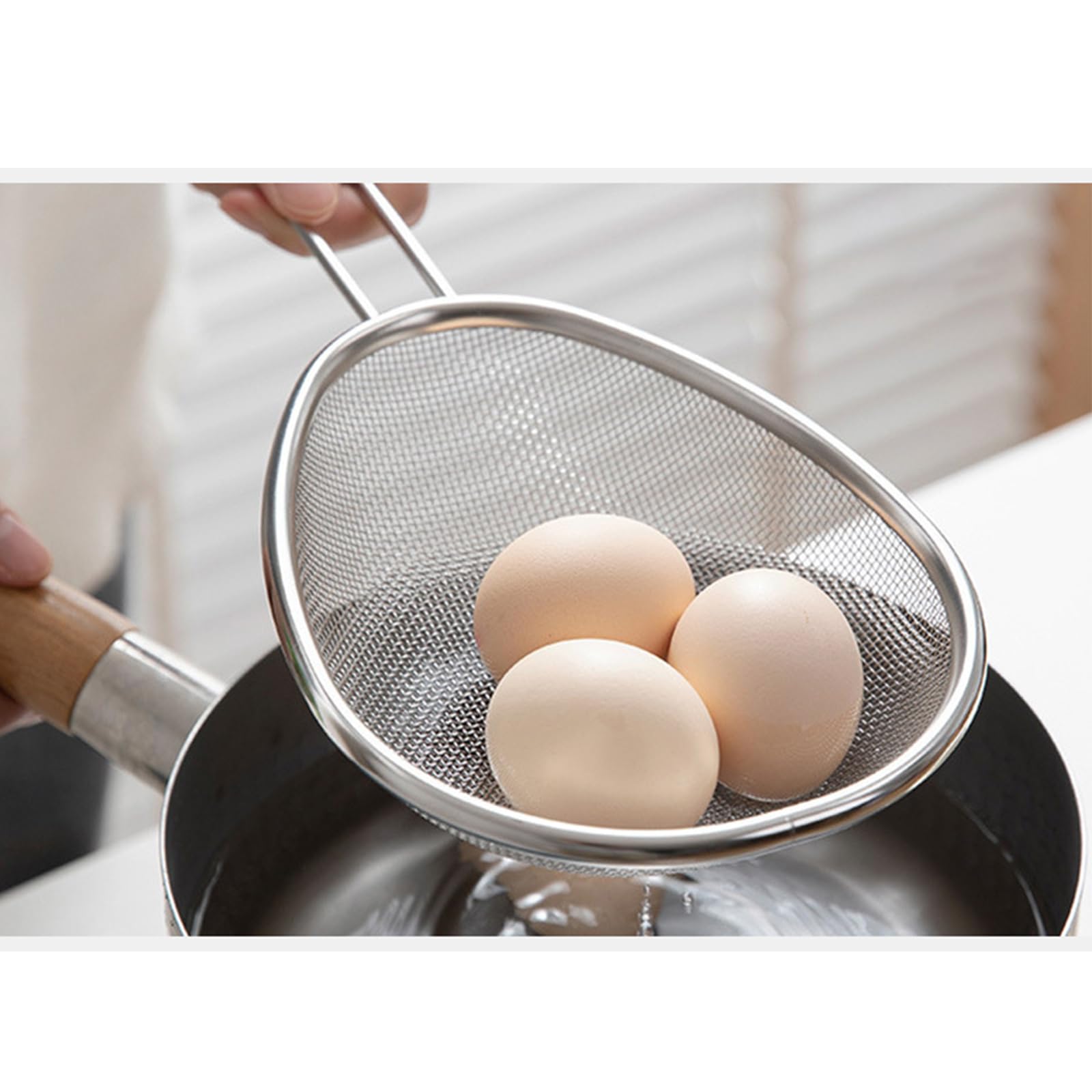 Goldyida Lot de 2 Écumoire à Mailles Fines avec Poignée Longue Acier Inoxydable Spider Passoire Pot Écumoire Écumoire de Cuisine pour Ragoût Légume Spaghetti Cuisine Résidus de Filtre Frit