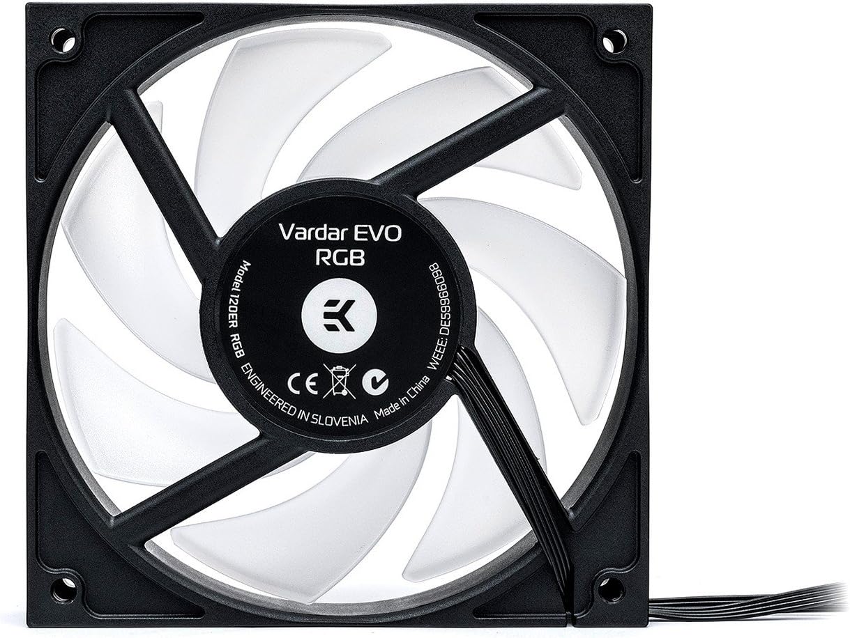 Top Brands EKWB EK-Vardar EVO 120ER RGB 120mm PWM Fan, 2200 RPM, Black, 2-Pack