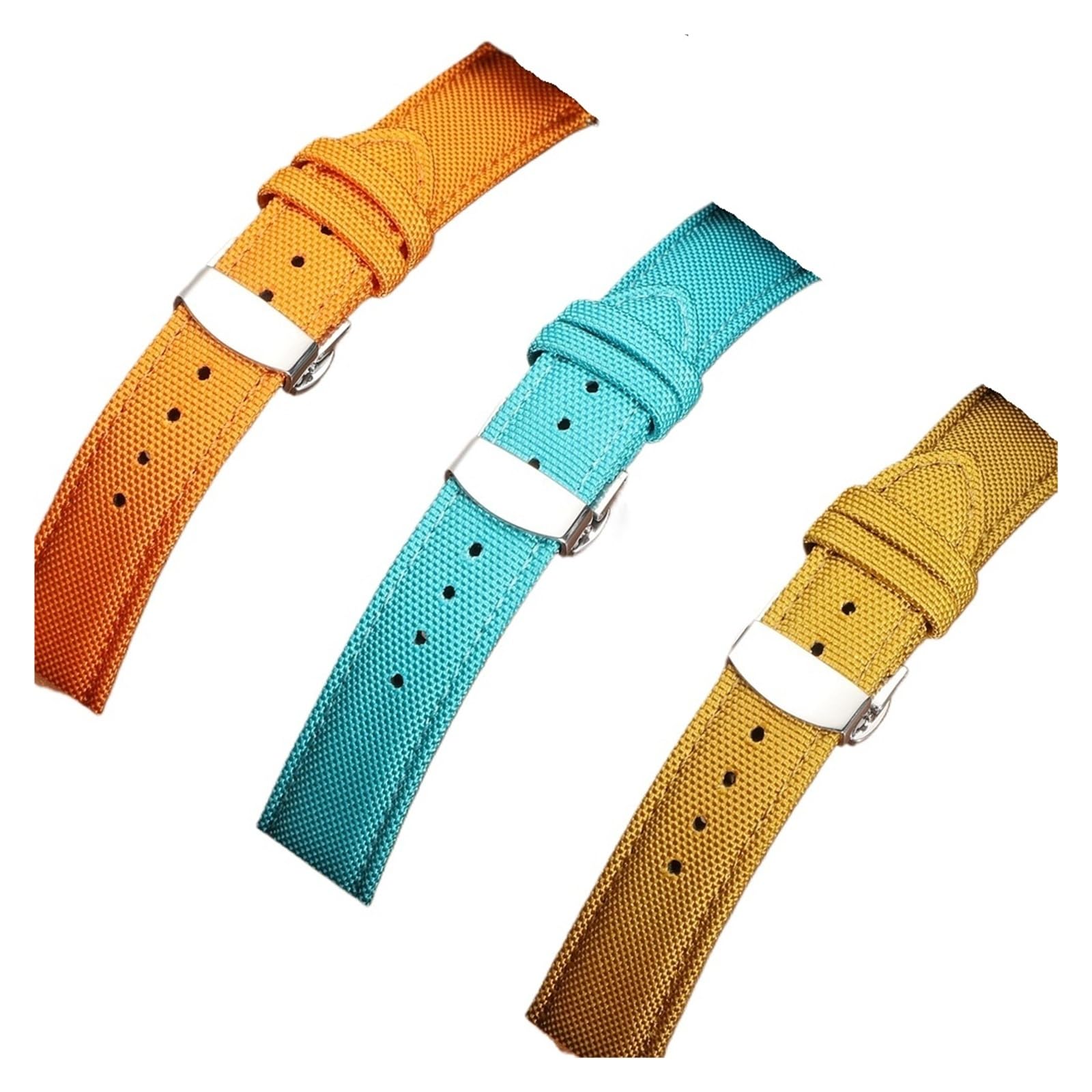 Générique NASUNJIA Bracelet De Montre En Toile De Nylon À Dégagement Rapide 18 Mm, 19 Mm, 20 Mm, 21 Mm, 22 Mm, 24 Mm, Avec Boucle Papillon