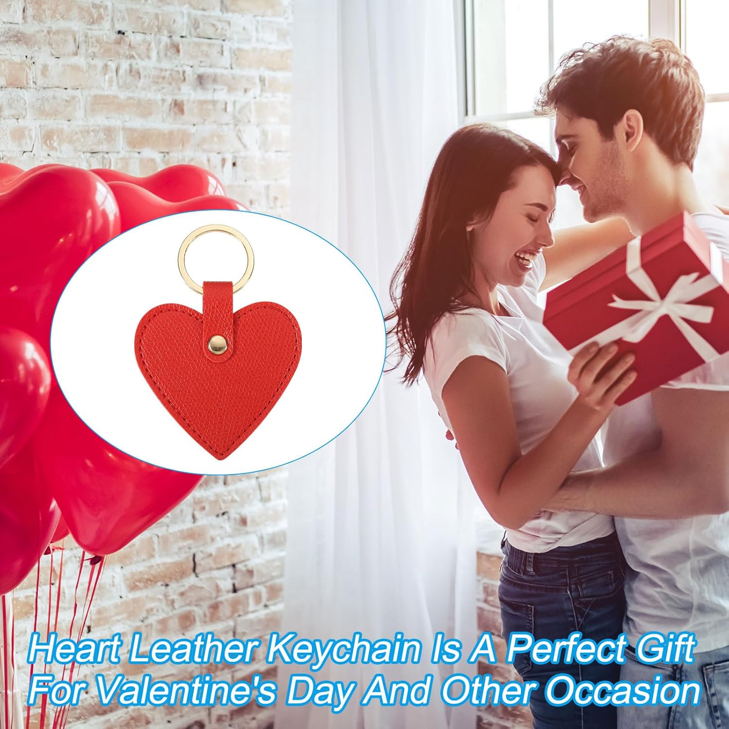 Patikil Heart Leather Keychain - Cute Valentine's Day Wedding Party Favors - Image 4