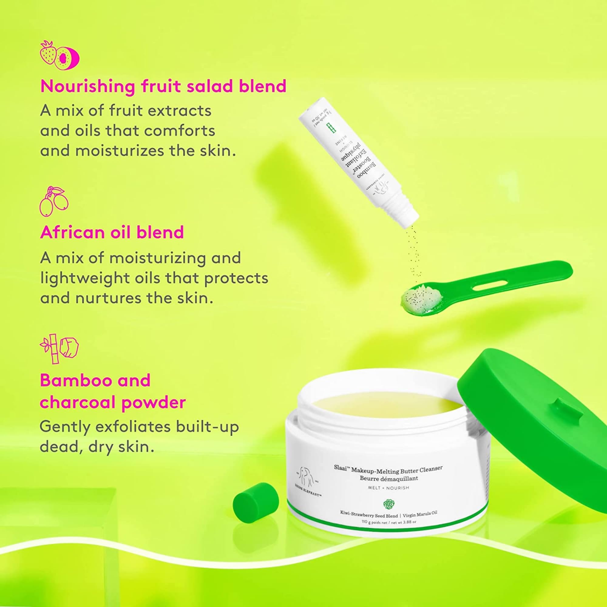 Slaai Makeup Melting Butter Cleanser by Drunk Elephant for Women - 3.8 oz Cleanser