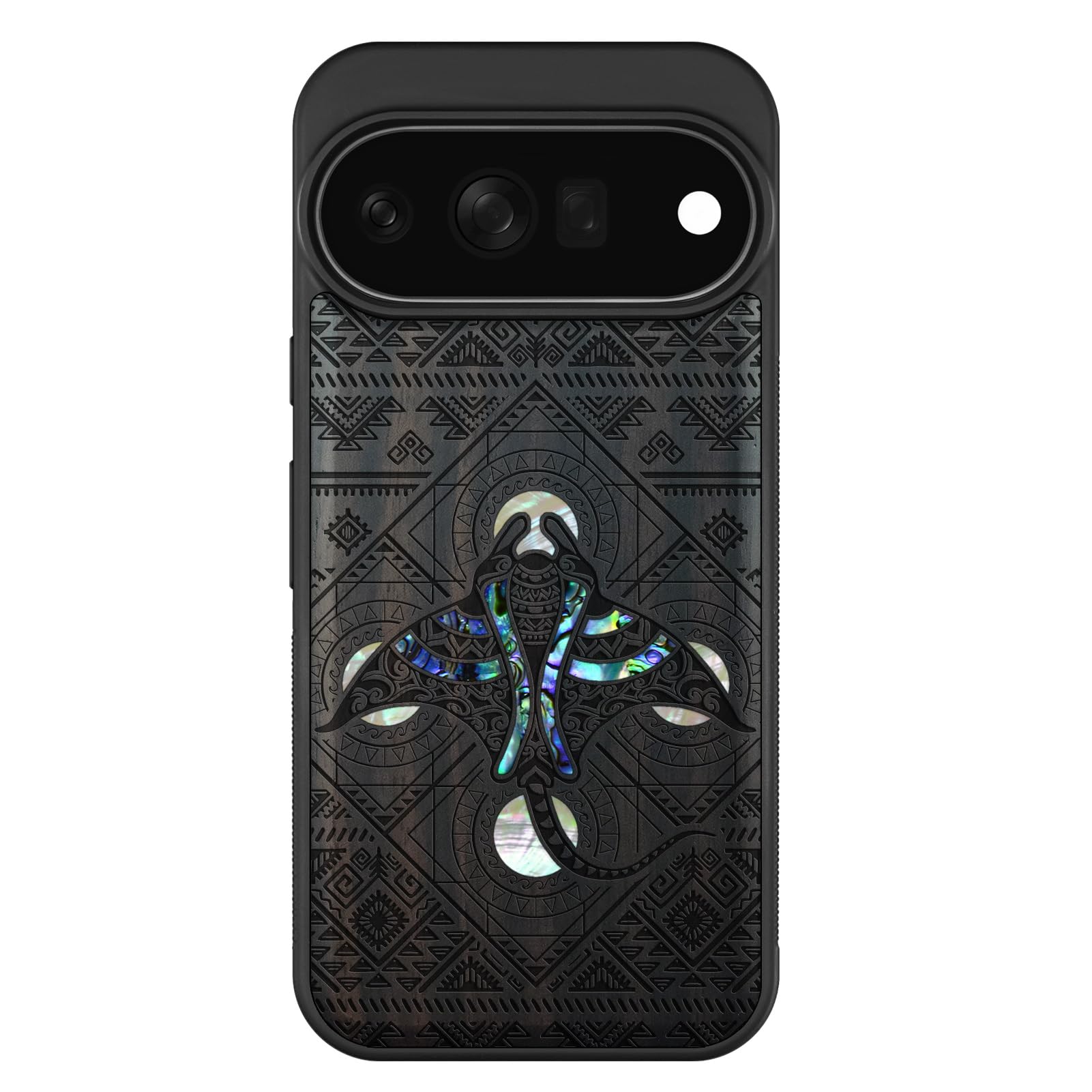 Carveit Madera Funda para Google Pixel 11 Pro (Oscura-Una Odisea Azteca)