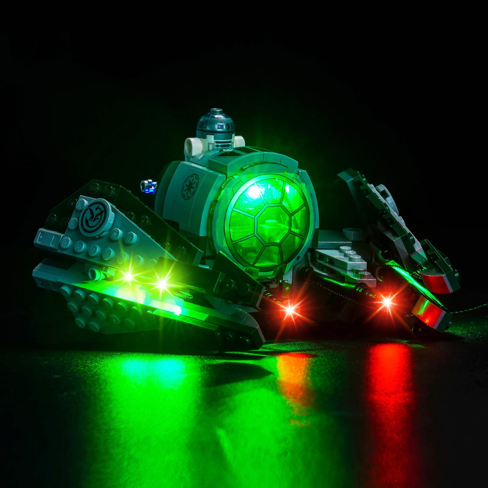 LocoLee Led Light Set Compatible with Lego Yoda's Jedi Starfighter Led Decoration Lighting Kit Compatible with Lego 75360 Building Blocks Model,Only Lights Set,No Model