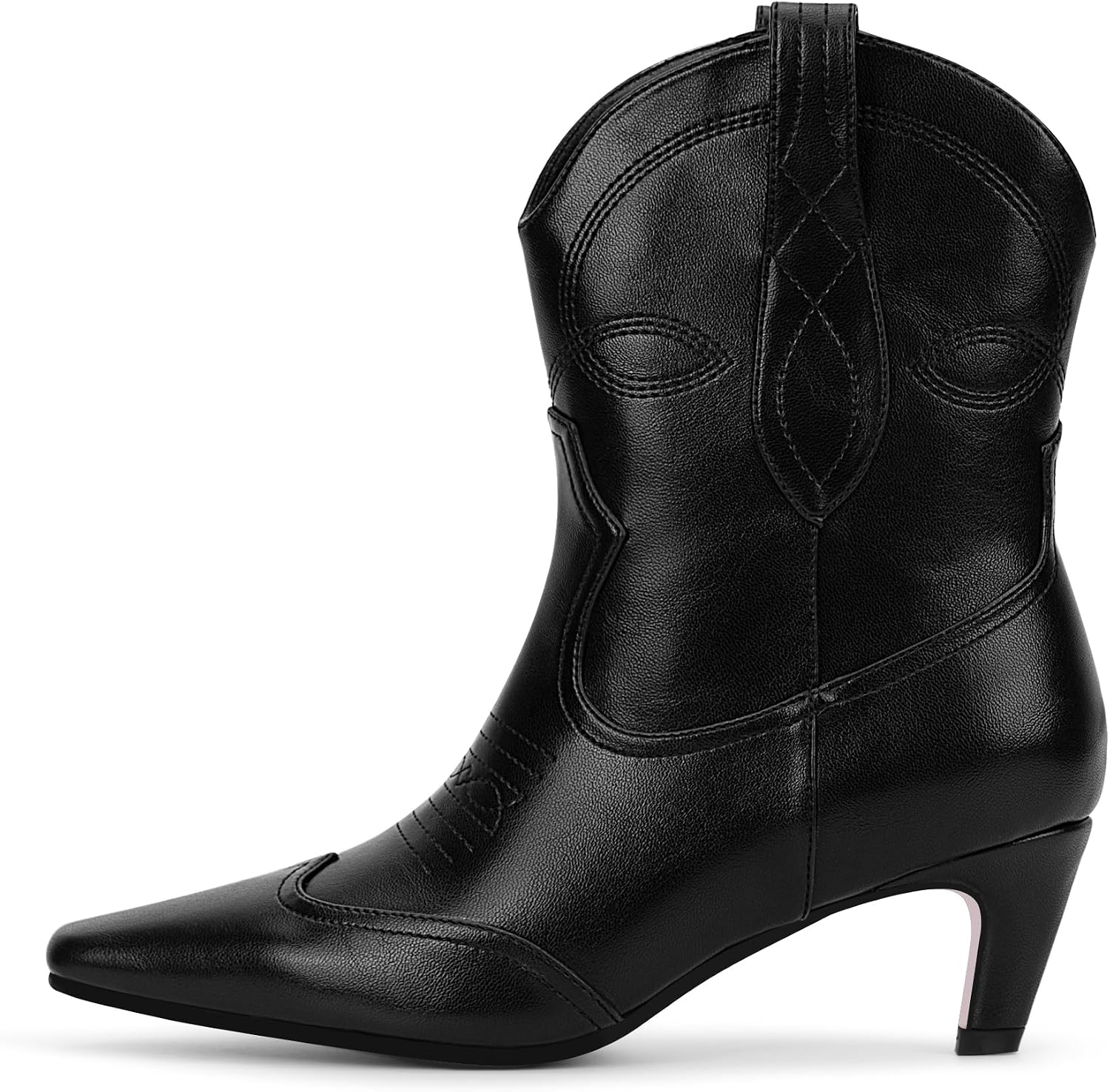 Women's kitten Heel Cowboy Cowgirl Western Ankle Embroided Booties