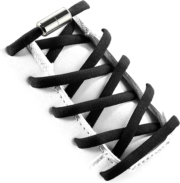 No Tie Shoe Laces Elastic Oval Half Round Athletic Shoelaces For Trainers Adults Kids Tieless Lock Shoelace