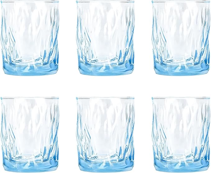 CREATIVELAND Solid Color Drinking Glasses Set of 6, 10 OZ