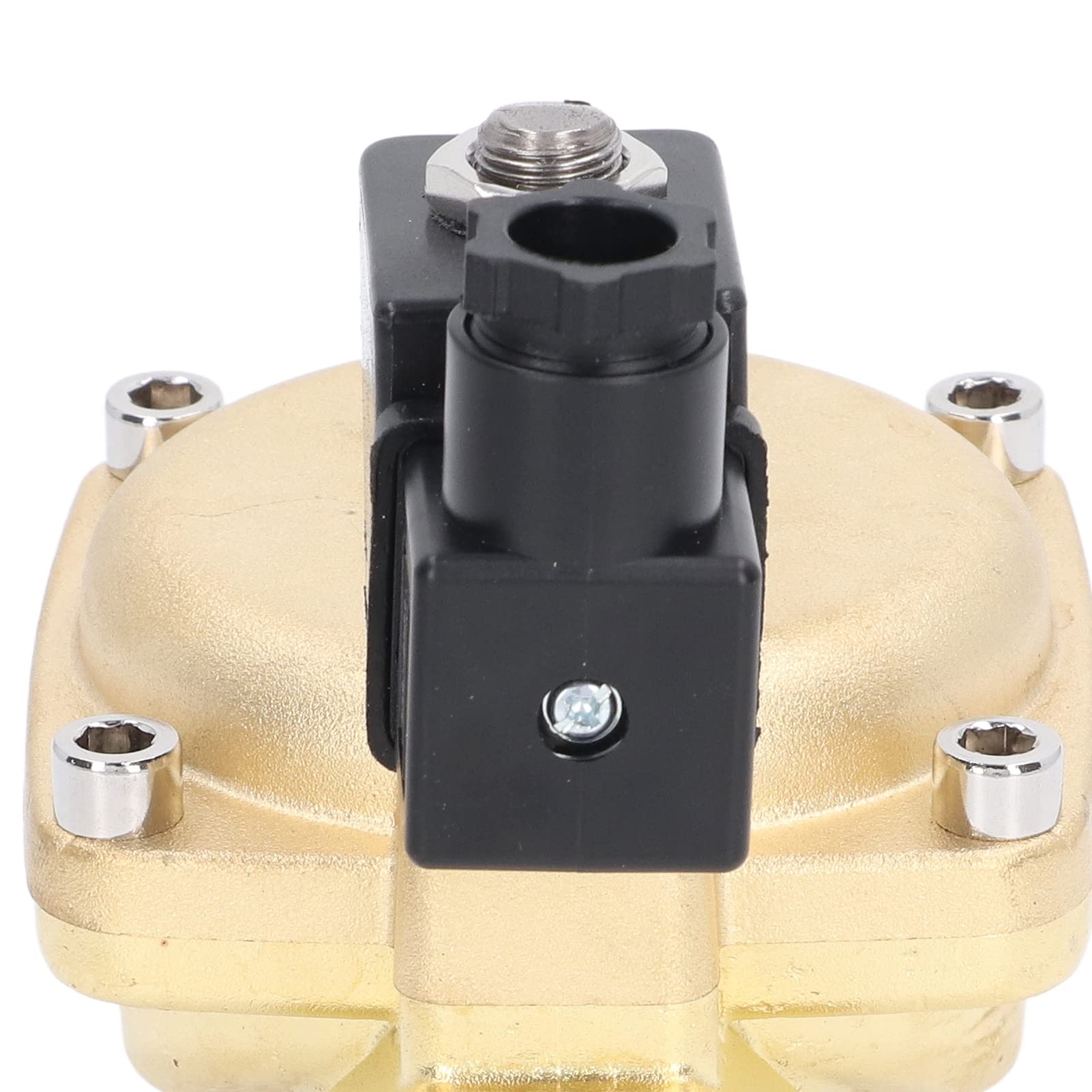 FTVOGUE Zawór Elektromagnetyczny Mosiężny 2-drogowy Zawór Normalnie Zamknięty G2in AC220V 50 Mm Apertura 72 do 176F IP65 do Kontroli Powietrza i Wody w Oleju w Przemysłowych Systemach Rurowych