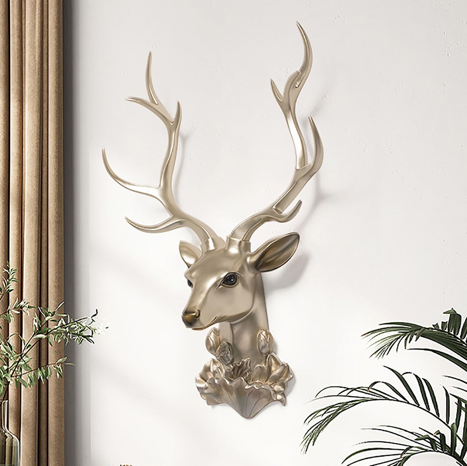 Decorazione murale 3D, Scultura da Parete, Testa di Cervo Finta, Decorazione da Parete, Teste di Animali, sculture di Animali, Decorazione da Parete, Testa di Animale in