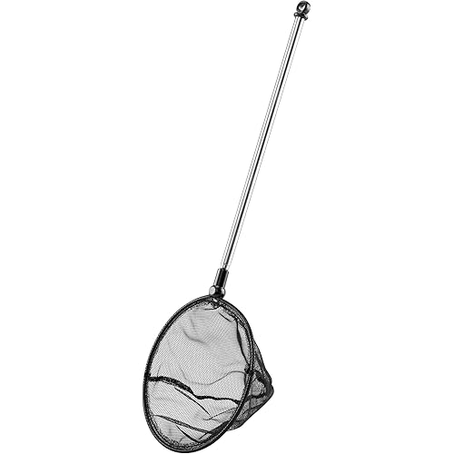 Lpraer Aquarium Fish Net with Extendable Stainless Steel Long Handle Fine Mesh Net for Fish Tank