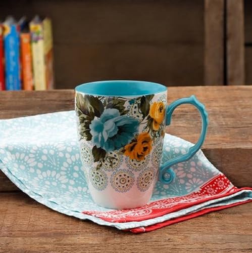 Miniatura 2 de The Pioneer Woman Rose Shadow - Taza de café con leche floral de 24 onzas