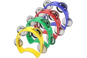 4-Pack Plastic Percussion Handheld Tambourines for Kids