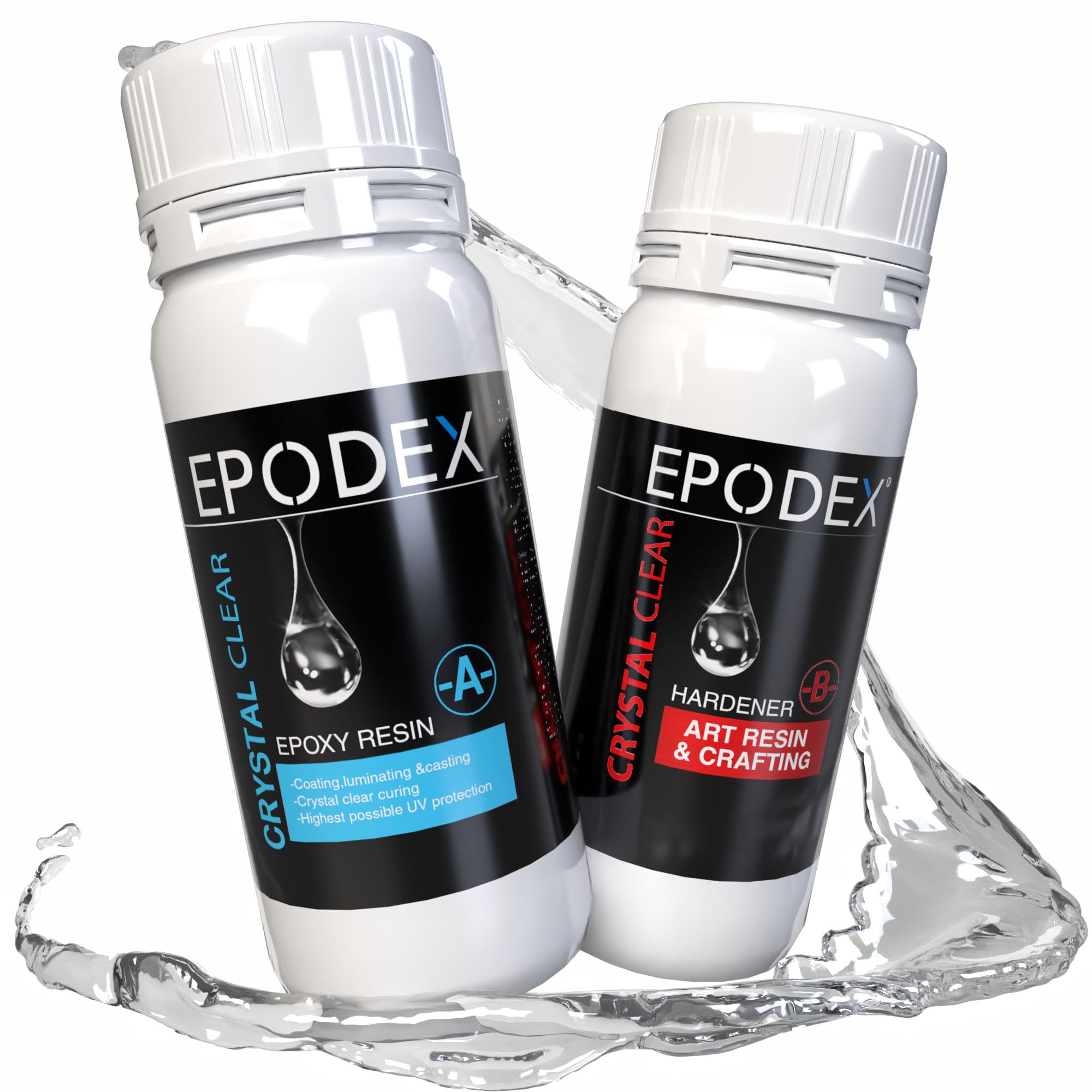 EPODEX Art Resin, Crystal Clear Crafting Epoxy Resin Kit for Casting, Coasters, Jewelry Making & DIY, UV-Stabilized, Bubble-Free, BPA-Free, 0.75 Gal (96 FL Oz)