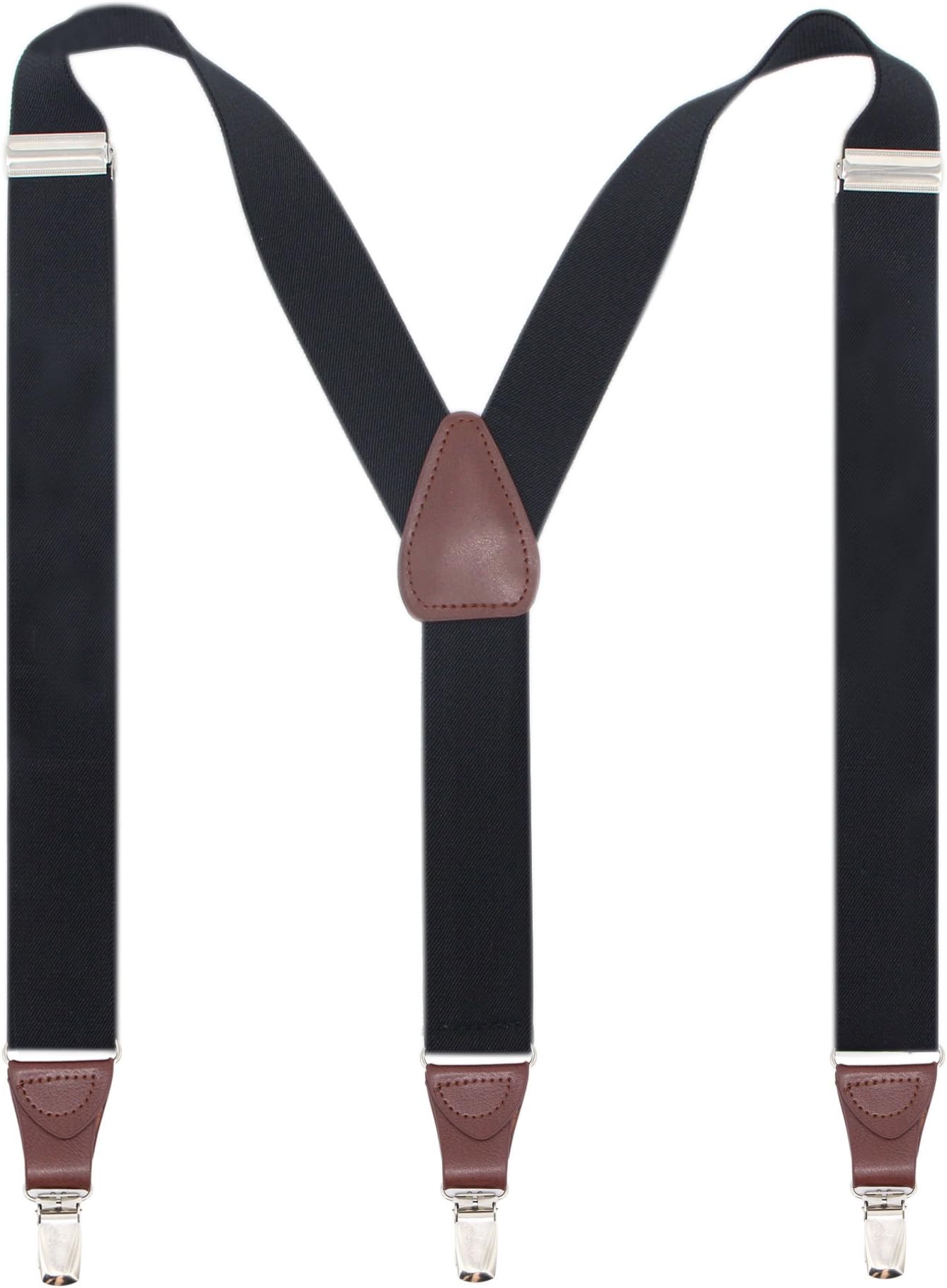 Men’s Y-shape 1.4 Inch Suspender -3 Metal Clips, Elastic Straps