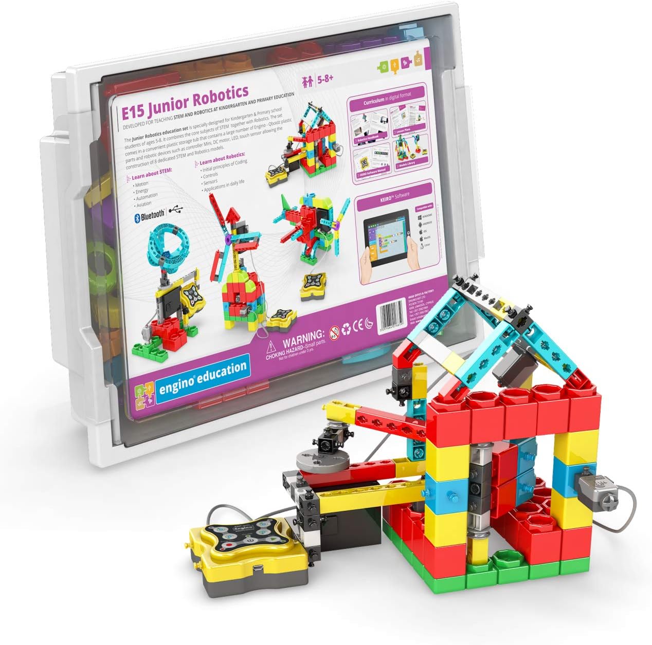 Engino - Classroom & Makerspace Solutions | Junior Robotics Set - Advanced Stem Learning Activities - Beginner Friendly Coding | Perfect for Home Learning, Multi (e15)