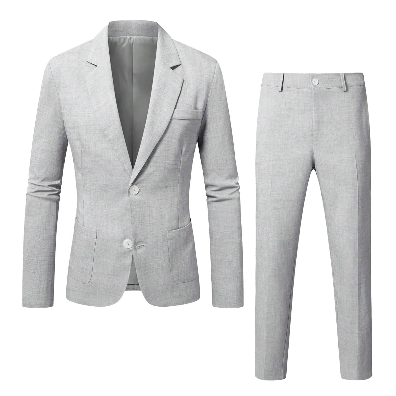 Anzug Herren 2 Teilig Slim Fit Business Herrenanzug Blazer Männer Hochzeit Regular Fit Sakko Hose Formal Suit