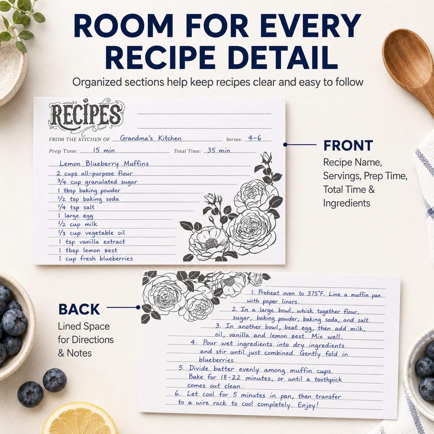 COFICE Ricettario per scrivere le tue ricette, 21,5 x 24,9 cm, raccoglitore ad anelli con copertina in similpelle PU, biglietti da 10 x 15 cm e divisori a schede, marrone