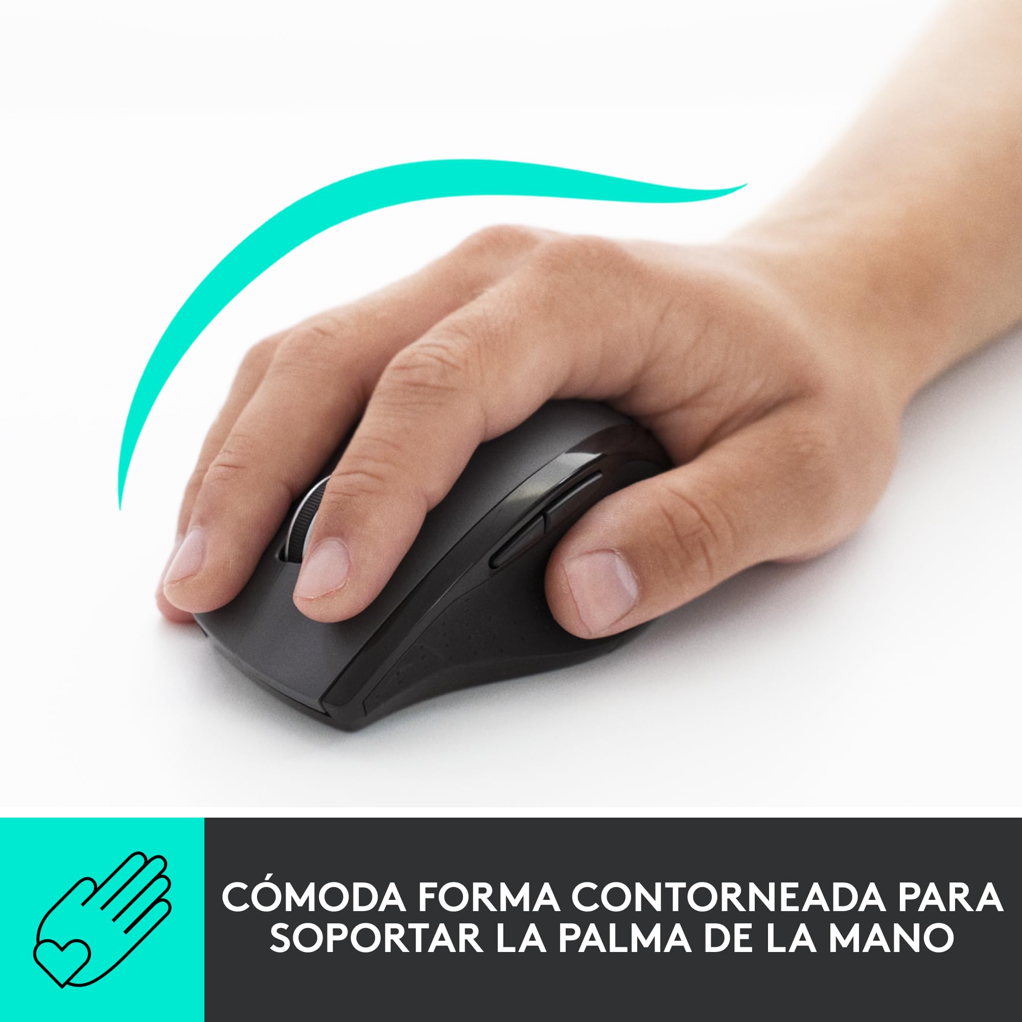 Logitech M705 Marathon Ratón inalámbrico | Receptor USB 2,4 GHz, 1000 DPI, 5 Botones Programables, Batería 3 años, PC/Mac/Portátil/Chromebook