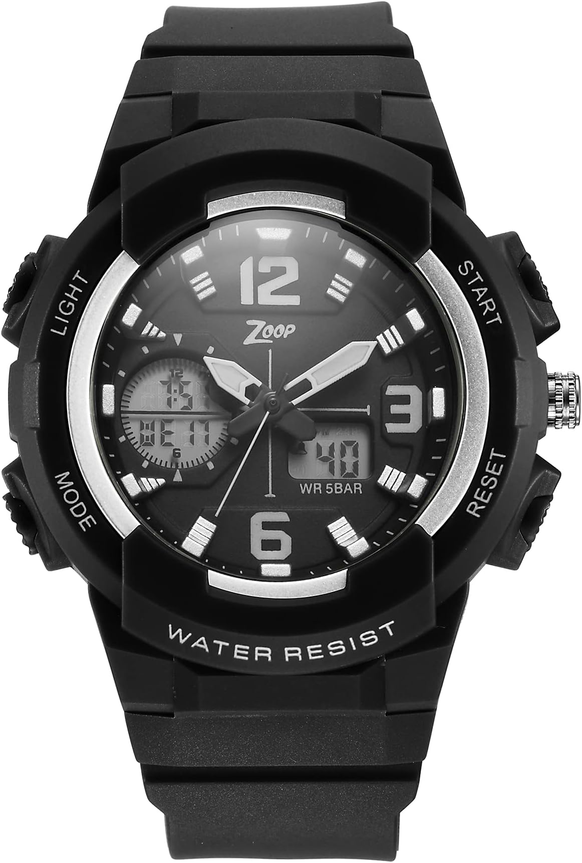 Zoop Analog-Digital Black Dial Boy's Watch-26026PP02W, Black, strap