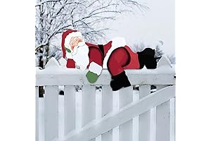 Christmas Fence Peeker Decorations - Festive Holiday Cheer for Your Yard
