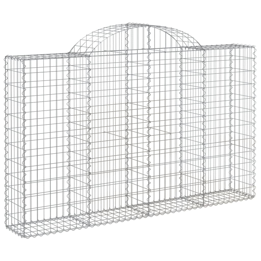 Gabiony z wysokim łukiem, 6 szt., 200 x 30 x 120/140 cm, ocynkowane żelazo, wytrzymała, trwała, stabilna, donica na rośliny, doniczka na kwiaty, do ogrodu, na balkon, taras, do użytku na