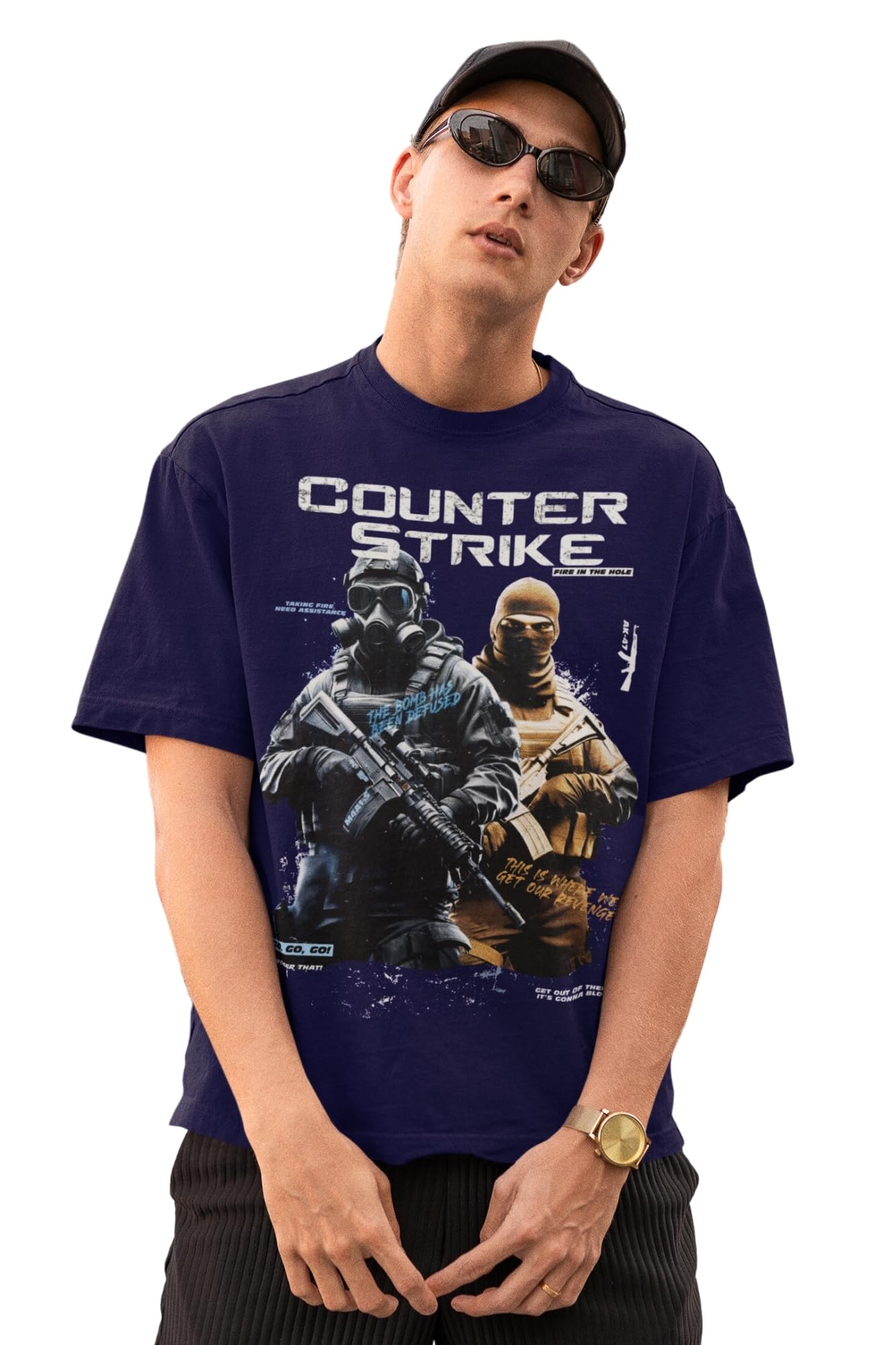 captcha Men's Oversized Tshirt in Black Color - Counter Strike Game-picture-20