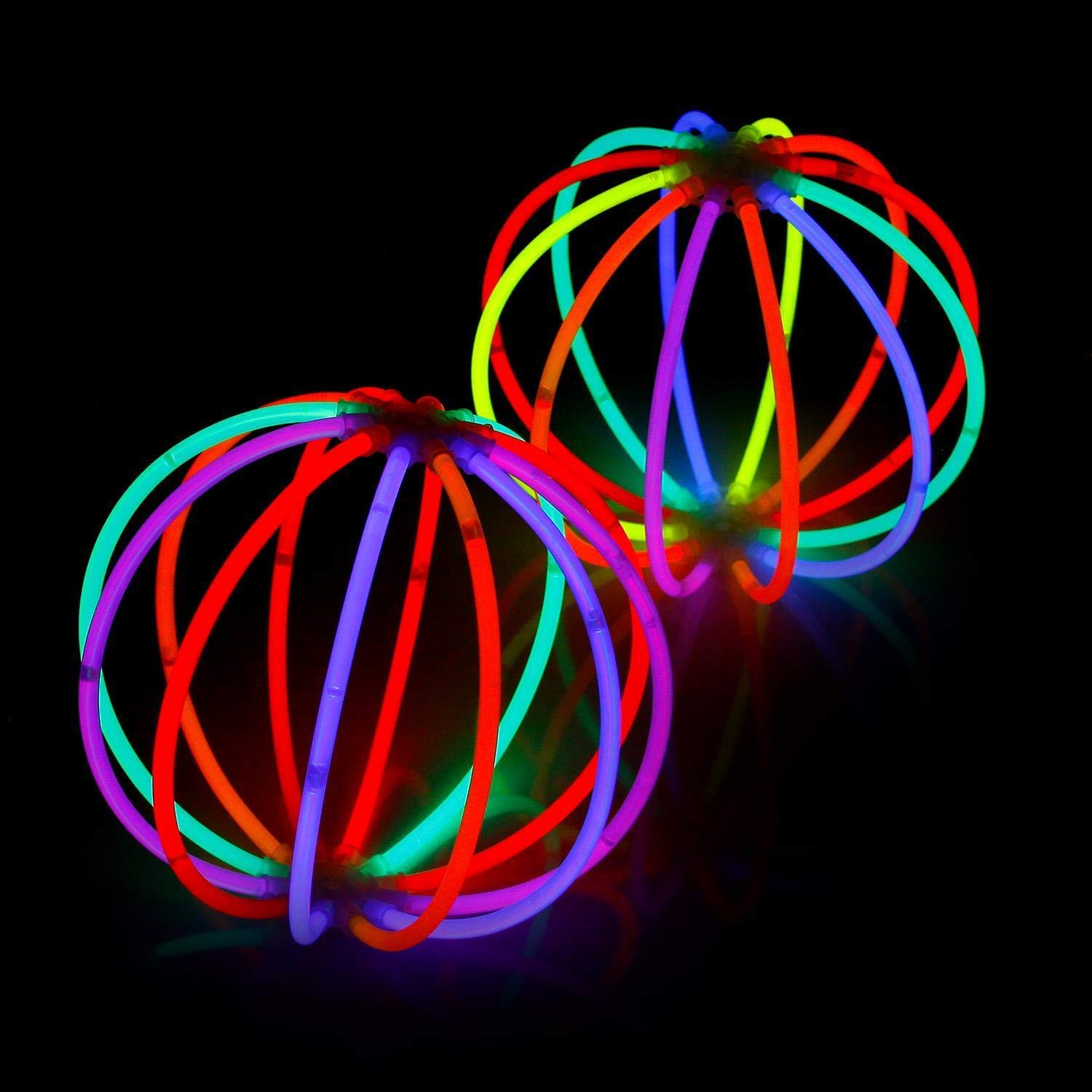 Knixs 200 Bastoncini Fluorescenti + Connettori - Set Festa Da 400+ Pezzi, Colori Assortiti, Qualità Professionale Testata