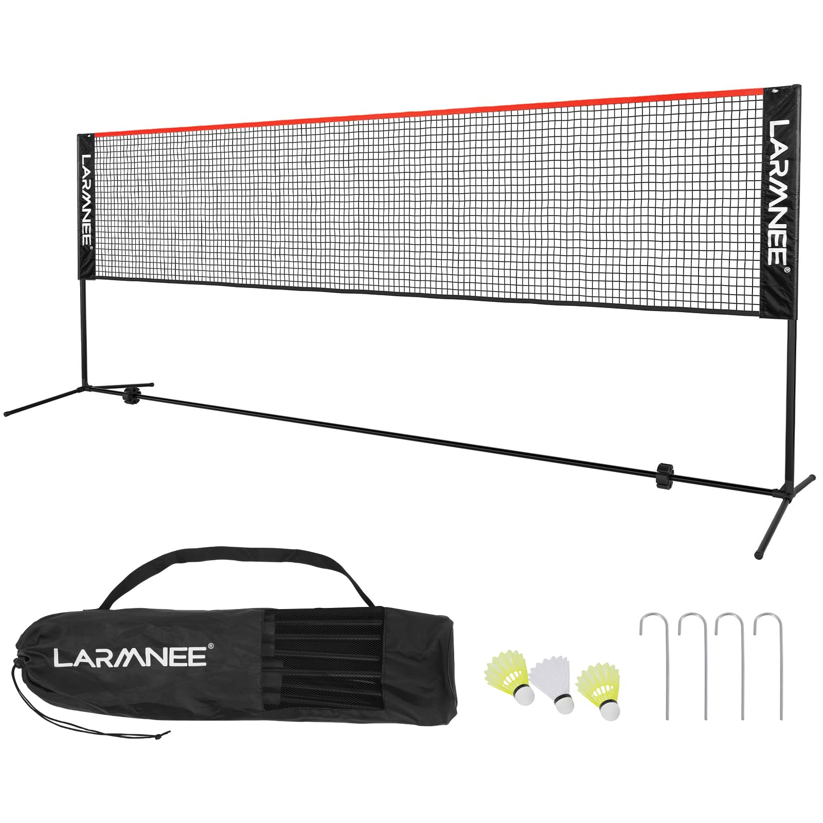 LARMNEE Red de Bádminton, Red de Tenis, Red Deportiva Portátil, Red de Bádminton Plegable, Ajustable en Tres Niveles, Juego de Rede de Entrenamiento para Exteriores Que Incluye Red — view 15