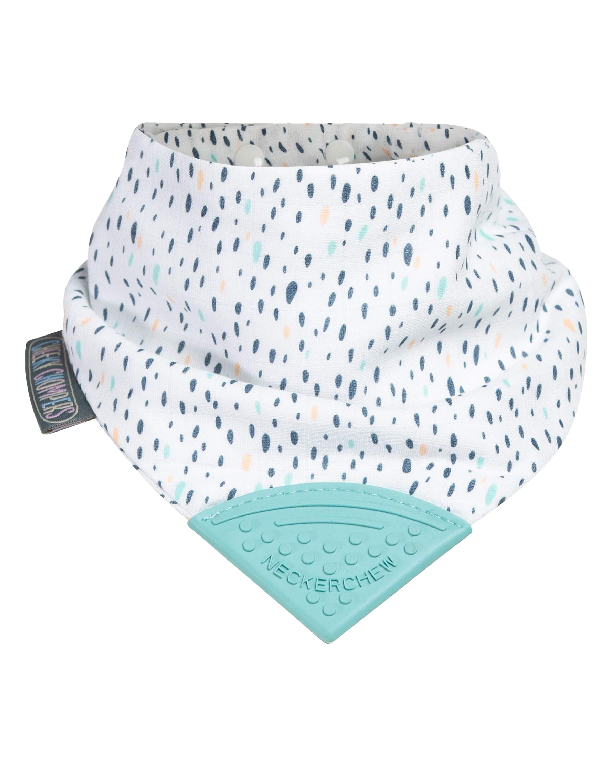 Cheeky Chompers Teething Bibs Neckerchew for Toddlers and Babies - Bandana Style Reversible Dribble Bib with Food Grade Chewable Silicone Baby Teether, BPA Free, 2 To 24 months