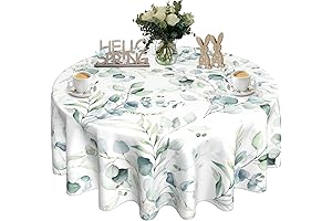 Springtime Eucalyptus Round Tablecloth
