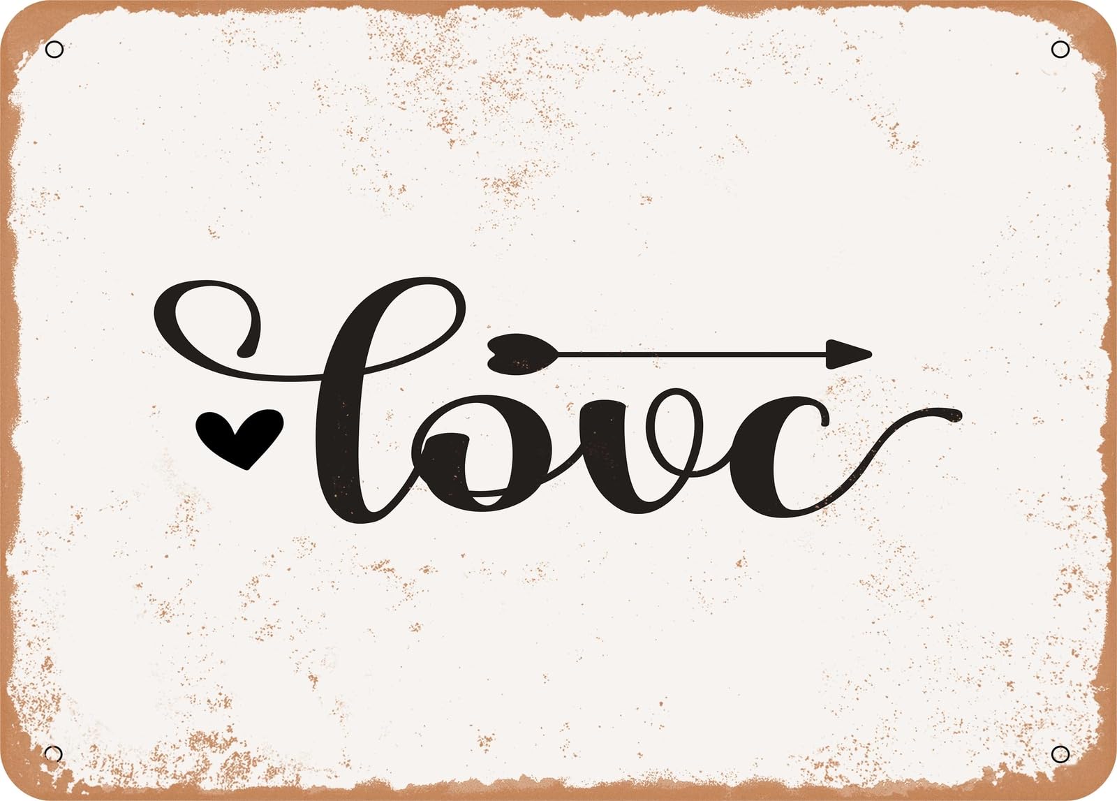Miaomansenstore Metal Sign - Love3 - Vintage Rusty Look Sign Home Decor