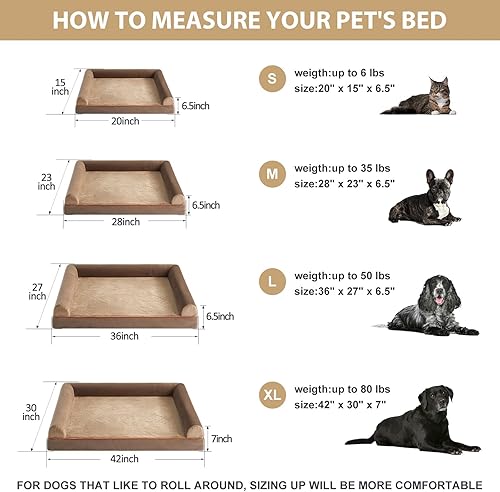 Miniatura 3 de BFPETHOME Camas lavables para perros grandes, cama ortopédica para perros grandes, sofá cama grande para perros grandes con funda extraíble lavable,